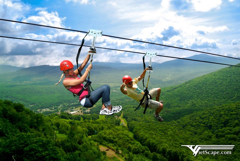 Trượt dây cáp ở Hòa Phú Thành